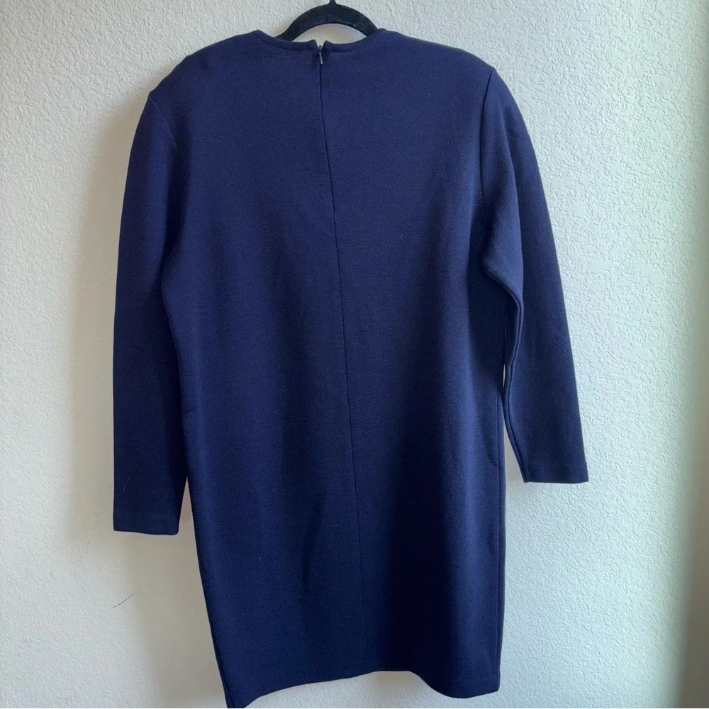 Andrea Jovine Deep Blue 100% wool dress size medium women’s